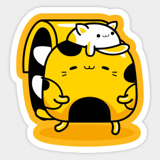 yellow cat climber profession Sticker